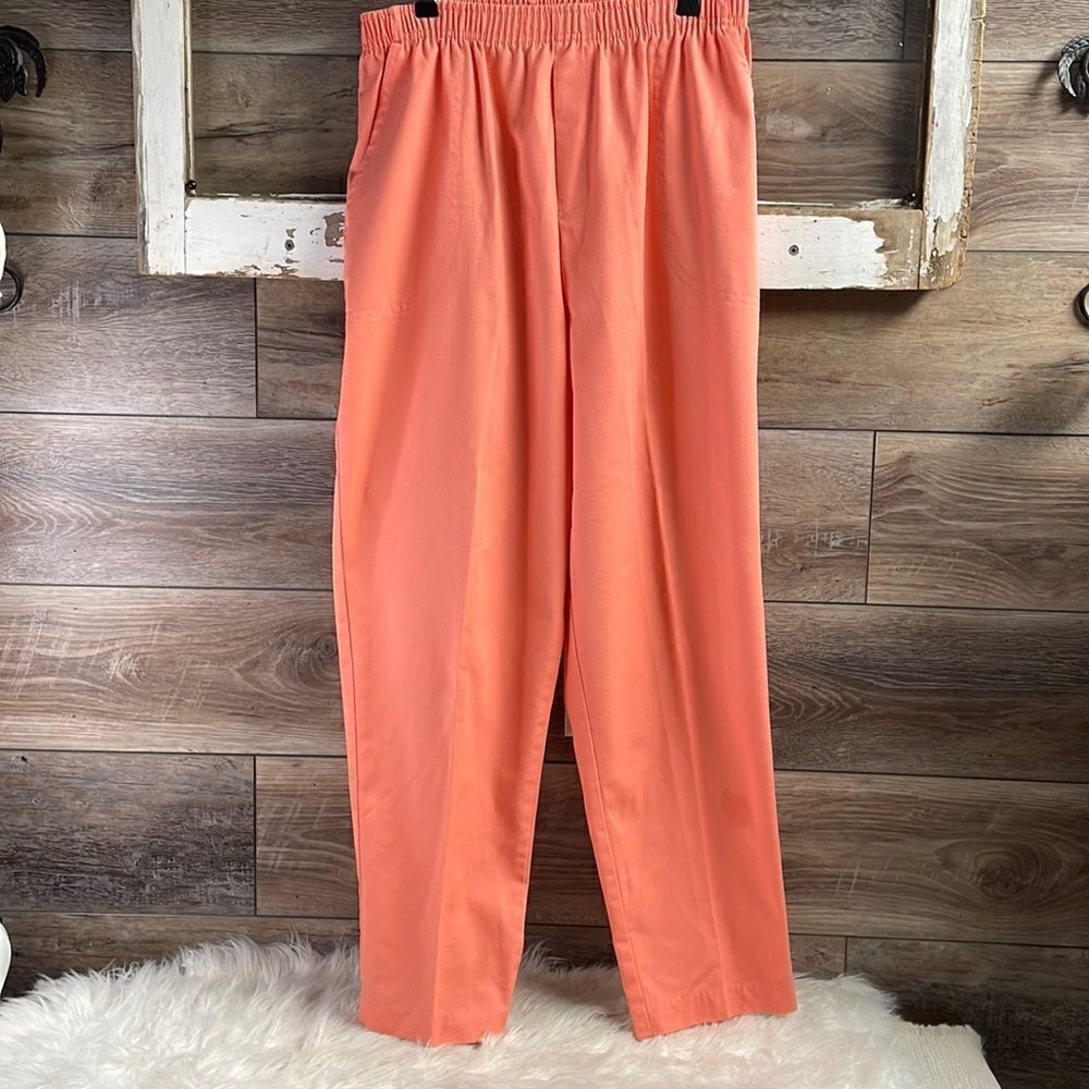 Cabin Creek Coral Elastic Waist Pants, Size 14 Petite